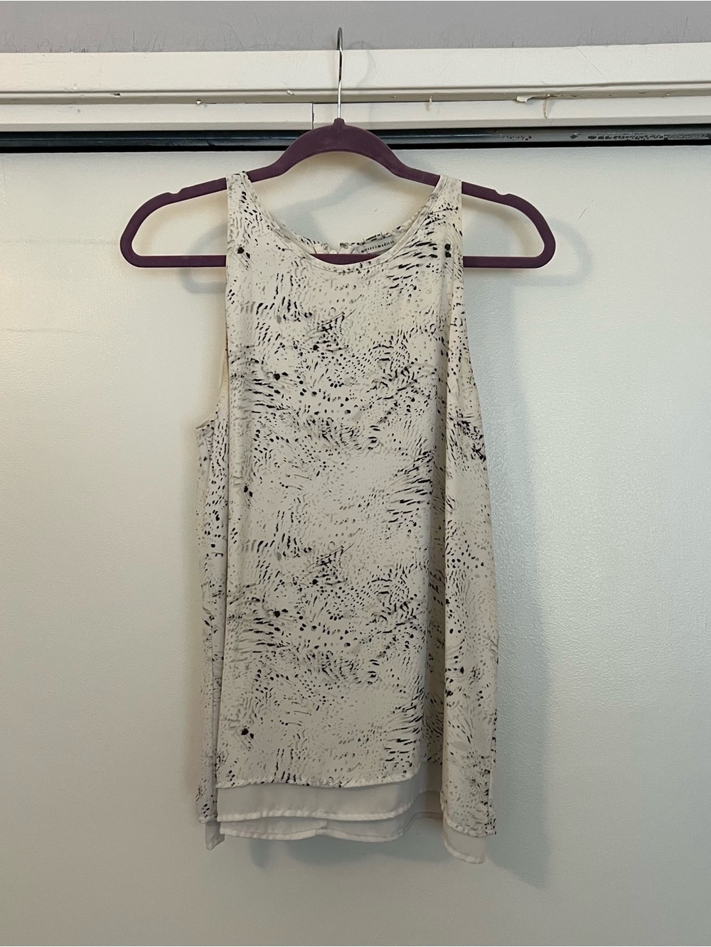 mercer & madison Cream Tank with Black Abstract Print